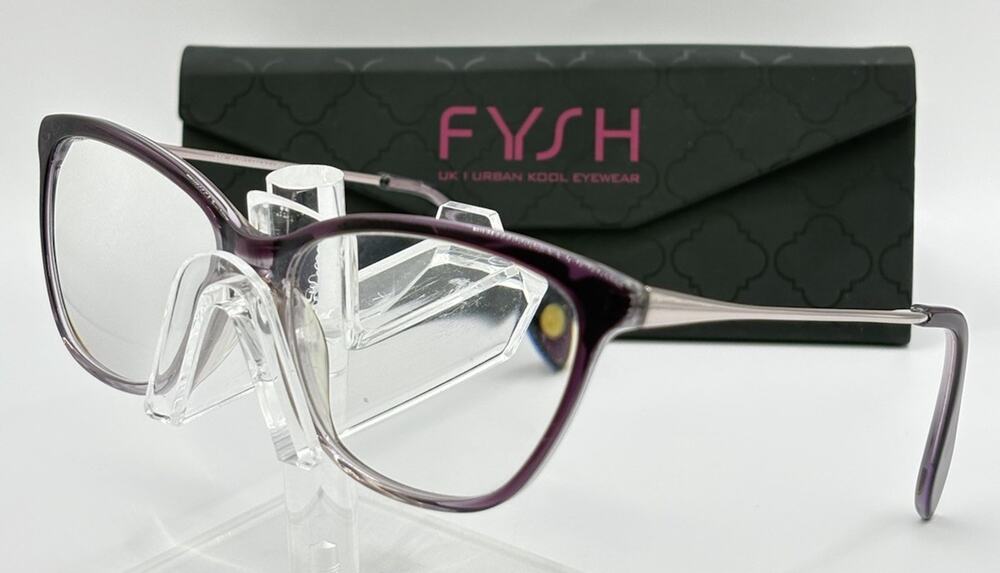 Fysh 3611 Eyeglasses Cat Eye Purple Women 53-15-138 w/ Case